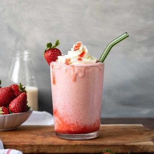 Strawberry Milk Shake With Ice Cream